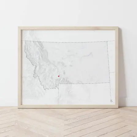 Montana Map Bozeman North Fork Mapping Framed